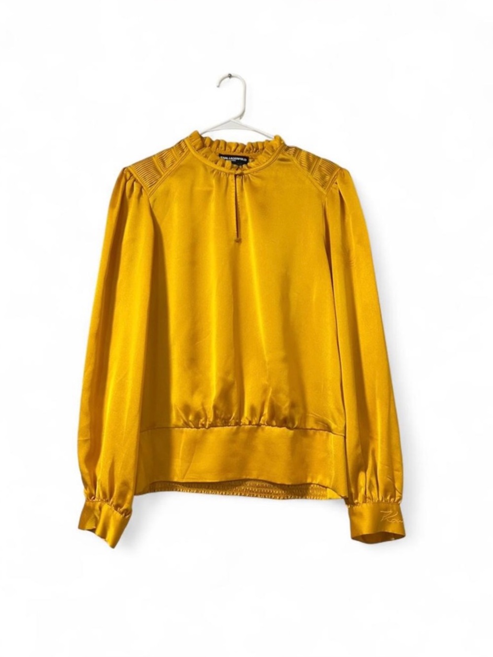 Karl Lagerfeld Women’s Colorful Sport Blouse. Golden Yellow. Medium